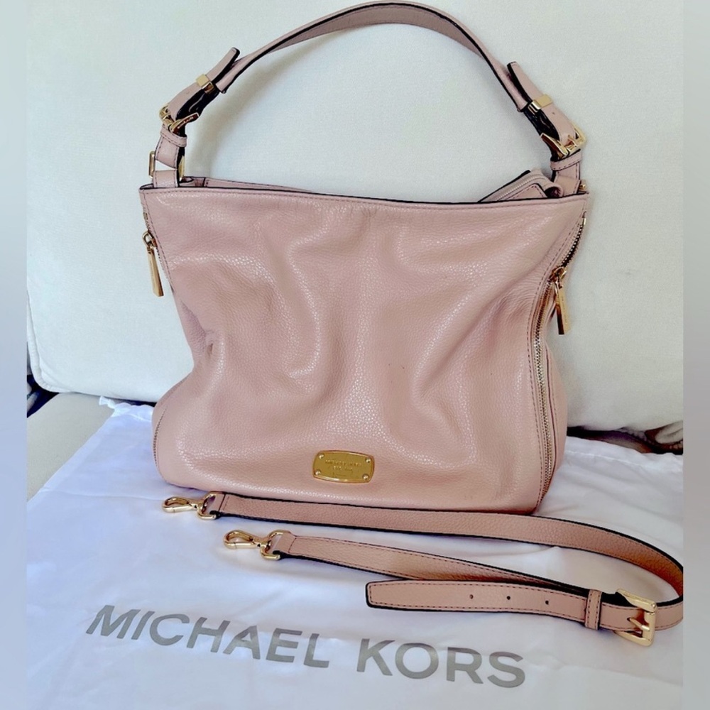 Michael Kors Pink Shoulder Bag with Gold Accents